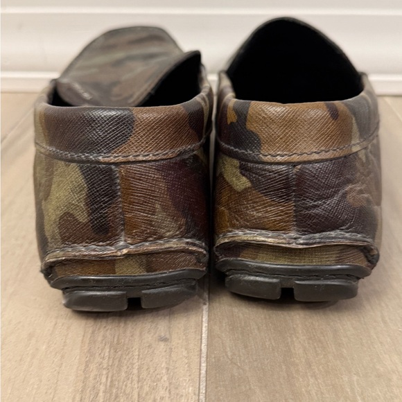 Prada Brown and Green Camouflage Loafers - Picture 6 of 6
